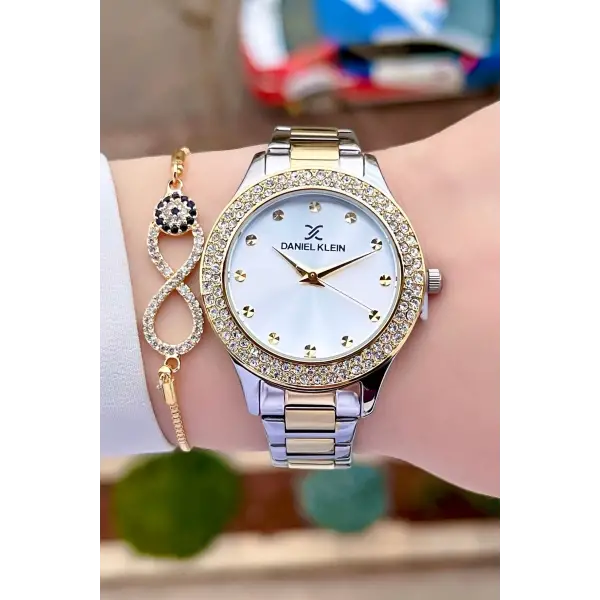 Daniel Klein DK1ISTE932 Gold Gümüş Renk Kadın Kol Saati ve Bileklik