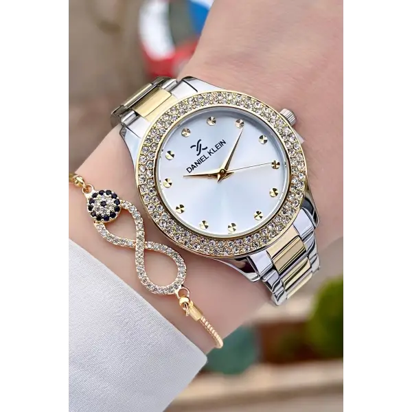 Daniel Klein DK1ISTE932 Gold Gümüş Renk Kadın Kol Saati ve Bileklik