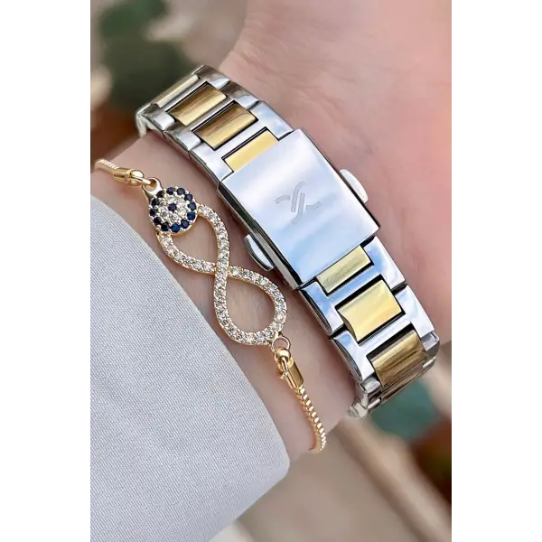 Daniel Klein DK1ISTE932 Gold Gümüş Renk Kadın Kol Saati ve Bileklik