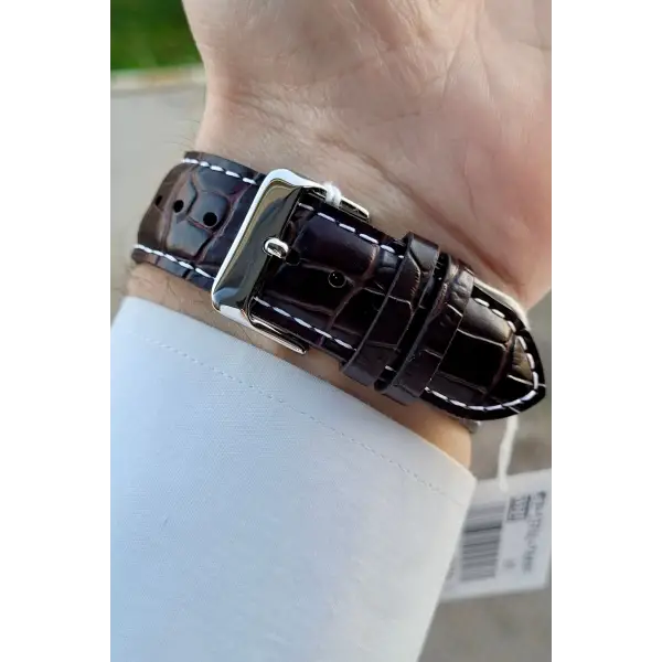 Casio CSISTE1 Kasası Gümüş Kordonu Acı Kahverengi Renk Göstergeli Fonksiyonel Erkek Kol Saati