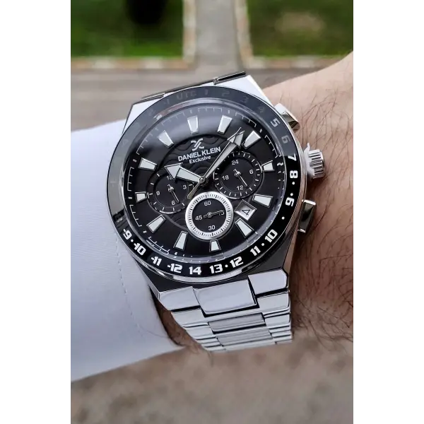 Daniel Klein DKISTE983 Kadranı Siyah Kordonu Gümüş Renk İç Göstergeleri Aktif Erkek Kol Saati