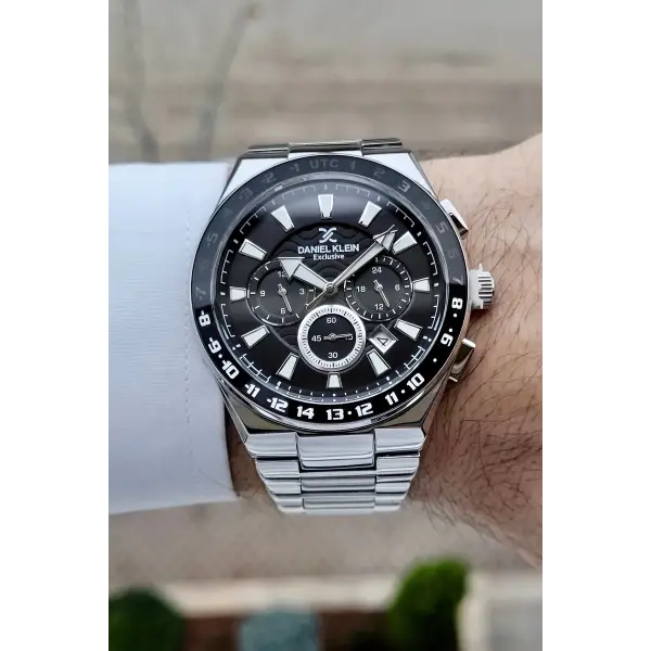 Daniel Klein DKISTE983 Kadranı Siyah Kordonu Gümüş Renk İç Göstergeleri Aktif Erkek Kol Saati