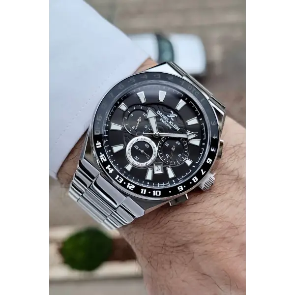 Daniel Klein DKISTE983 Kadranı Siyah Kordonu Gümüş Renk İç Göstergeleri Aktif Erkek Kol Saati