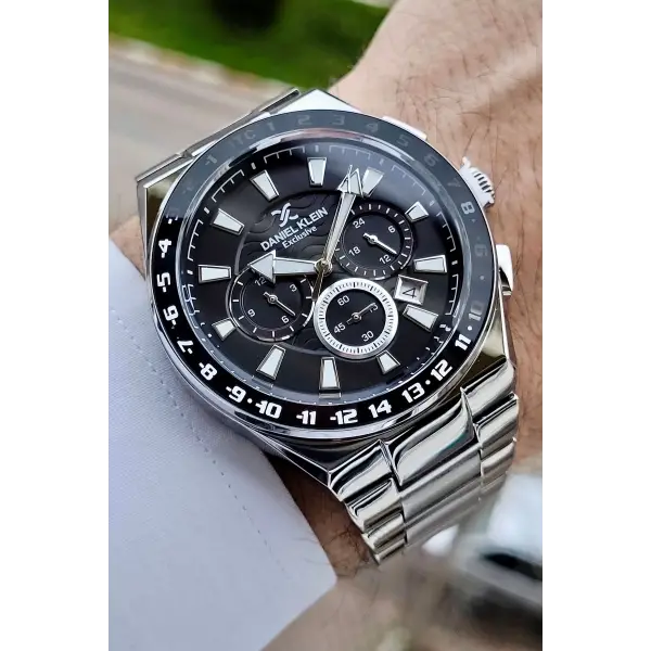 Daniel Klein DKISTE983 Kadranı Siyah Kordonu Gümüş Renk İç Göstergeleri Aktif Erkek Kol Saati