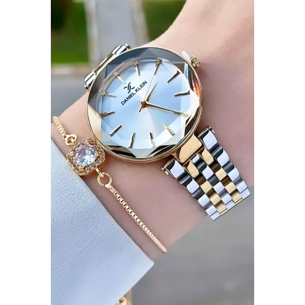 Daniel Klein DKISTE1015 Gold Gümüş Renk Hediye Paketli Kadın Kol Saati ve Bileklik