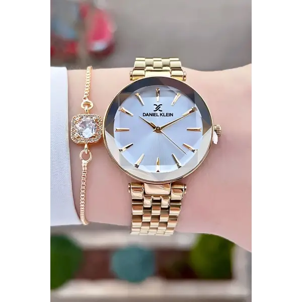 Daniel Klein DKISTE1014 Gold Renk Hediye Paketli Kadın Kol Saati ve Bileklik