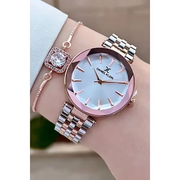 Daniel Klein DKISTE1017 Rose Gümüş Renk Hediye Paketli Kadın Kol Saati ve Bileklik