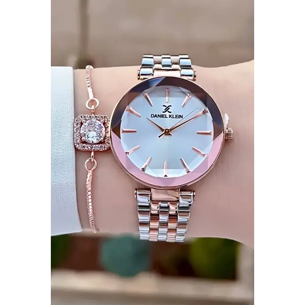 Daniel Klein DKISTE1017 Rose Gümüş Renk Hediye Paketli Kadın Kol Saati ve Bileklik