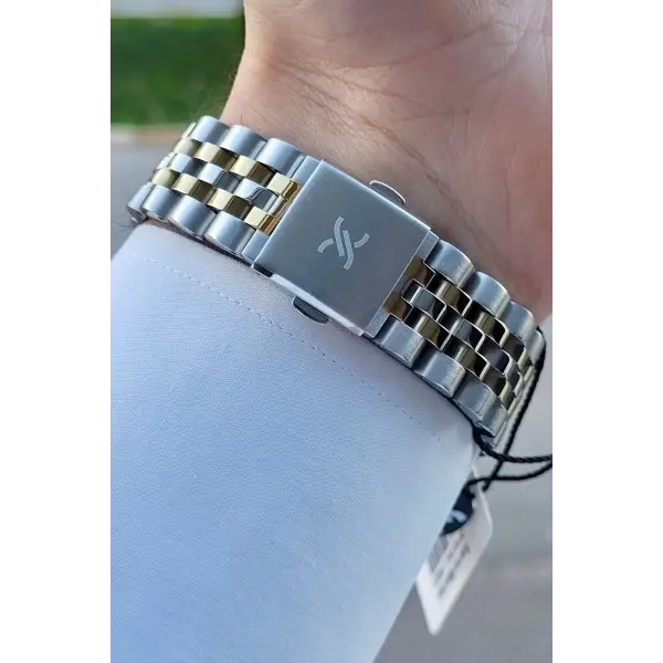 Daniel Klein DKISTE1012 Kadranı Yeşil Kordonu Gold Gümüş Renk Hediye Paketli Takvim ve Günlü Erkek Kol Saati