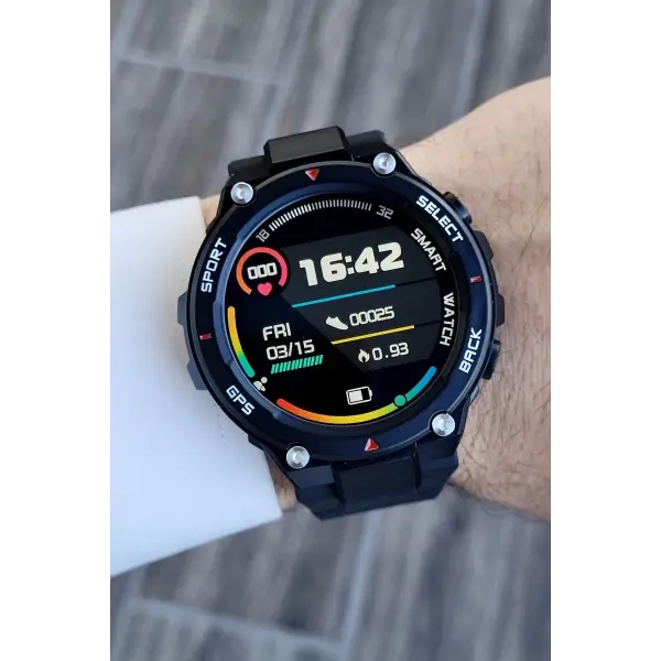 Daniel Klein DKISTE1047 Siyah Renk Pusulalı Barometreli Hediye Paketli Android/ios Uyumlu Akıllı Saat