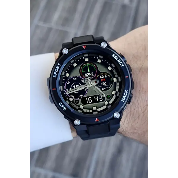 Daniel Klein DKISTE1047 Siyah Renk Pusulalı Barometreli Hediye Paketli Android/ios Uyumlu Akıllı Saat