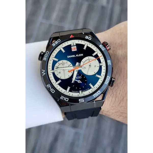 Daniel Klein DKISTE1046 Siyah Renk Pusulalı Barometreli Çift Kordonlu Hediye Paketli Android/ios Uyumlu Akıllı Saat