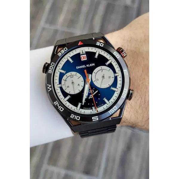 Daniel Klein DKISTE1046 Siyah Renk Pusulalı Barometreli Çift Kordonlu Hediye Paketli Android/ios Uyumlu Akıllı Saat