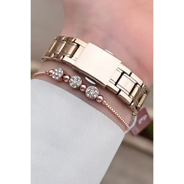 Ferrucci FCISTE271 Rose Renk Hediye Paketli Kadın Kol Saati ve Bileklik