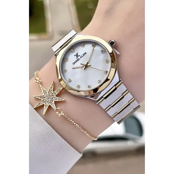 Daniel Klein DKISTE1039 Gold Gümüş Renk Hediye Paketli Kadın Kol Saati ve Bileklik