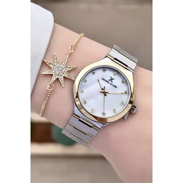 Daniel Klein DKISTE1039 Gold Gümüş Renk Hediye Paketli Kadın Kol Saati ve Bileklik