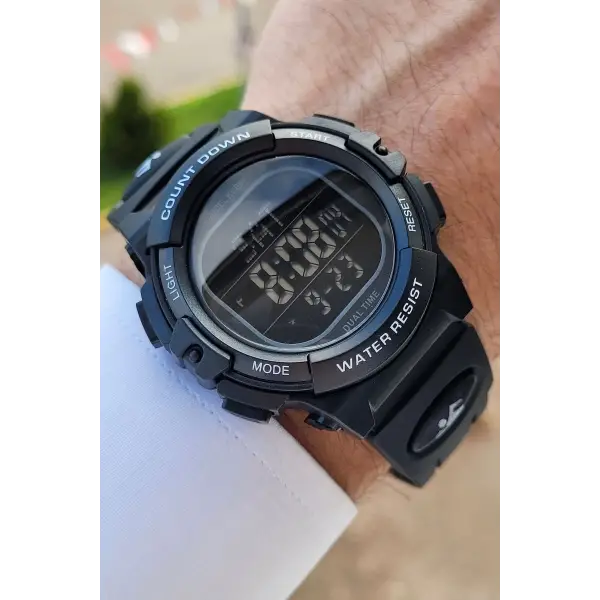 Daniel Klein DKISTE1051 Siyah Renk Alarm Kronometre ve Işıklı Dijital Hediye Paketli Erkek Kol Saati