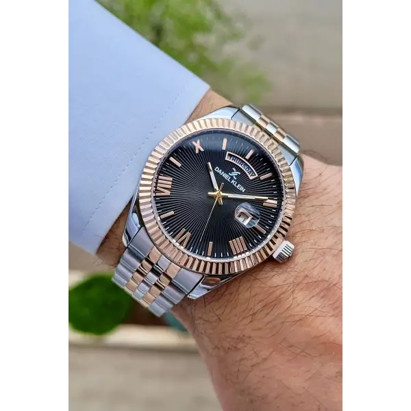 Daniel Klein DKISTE1066 Rose Gümüş Renk Hediye Paketli Takvim ve Gün Fonksiyonlu Erkek Kol Saati