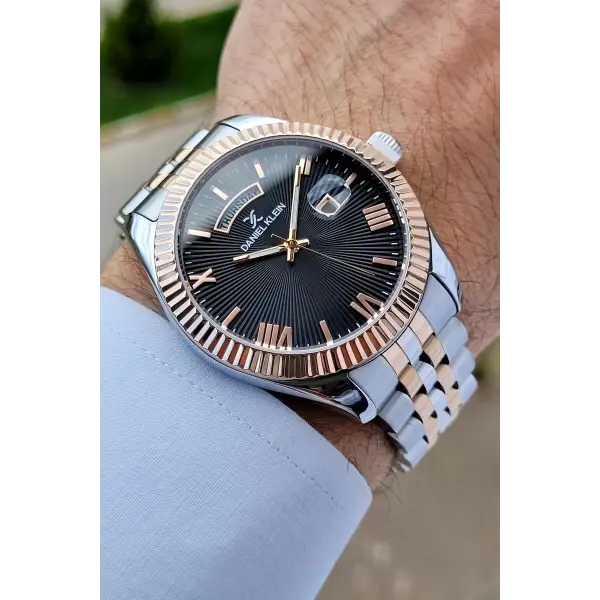 Daniel Klein DKISTE1066 Rose Gümüş Renk Hediye Paketli Takvim ve Gün Fonksiyonlu Erkek Kol Saati