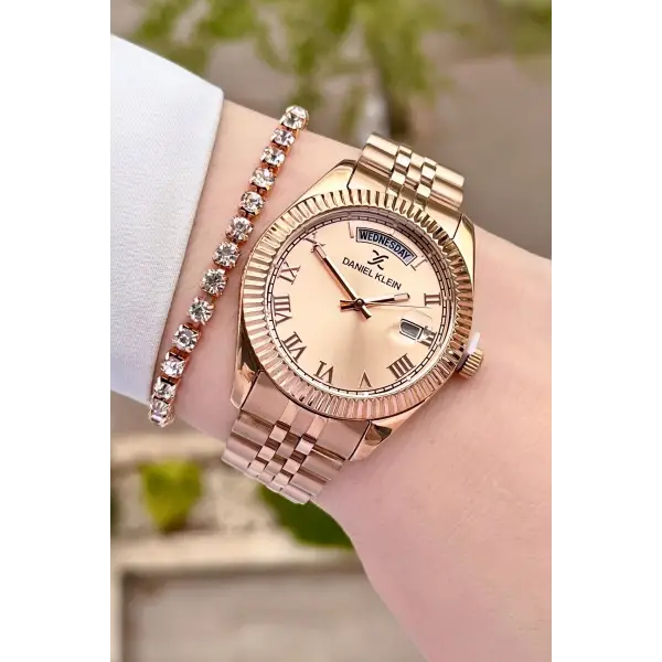 Daniel Klein DK1ISTE181 Rose Renk İç Göstergeleri Aktif Hediye Paketli Kadın Kol Saati ve Bileklik