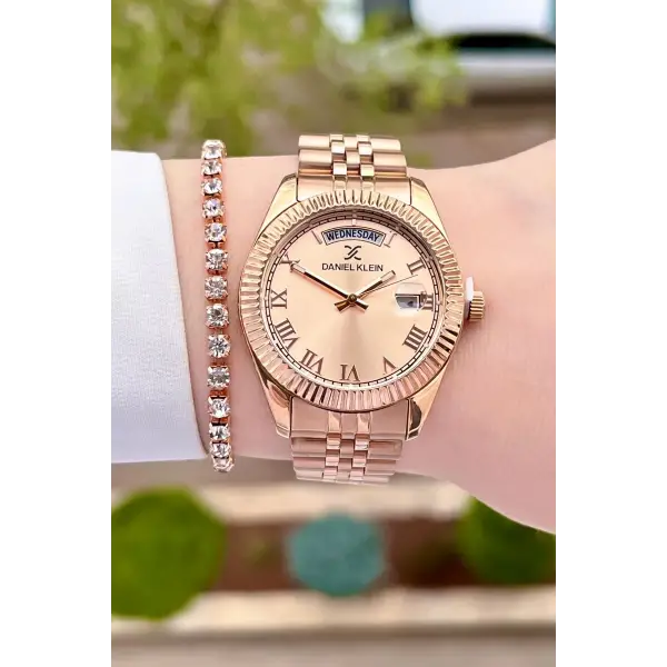 Daniel Klein DK1ISTE181 Rose Renk İç Göstergeleri Aktif Hediye Paketli Kadın Kol Saati ve Bileklik