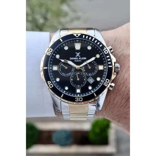 Daniel Klein DKISTE1059 Gold Gümüş Renk İç Göstrgeleri Aktif Hediye Paketli Erkek Kol Saati