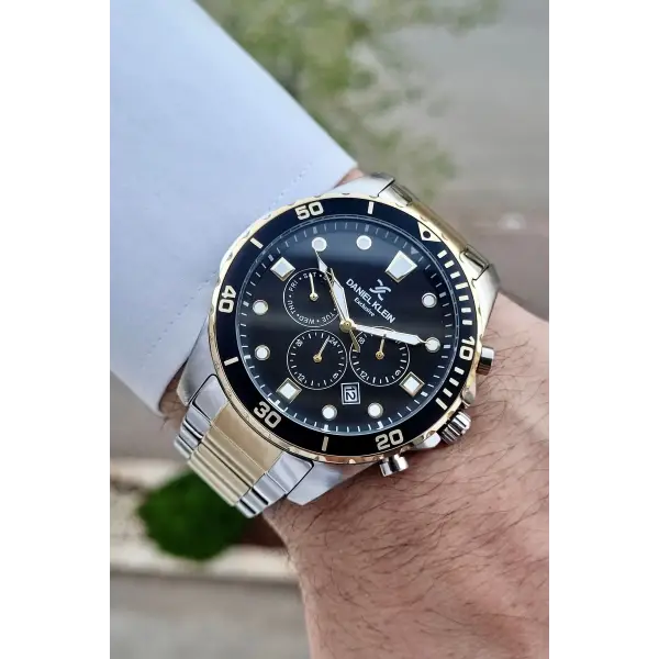 Daniel Klein DKISTE1059 Gold Gümüş Renk İç Göstrgeleri Aktif Hediye Paketli Erkek Kol Saati