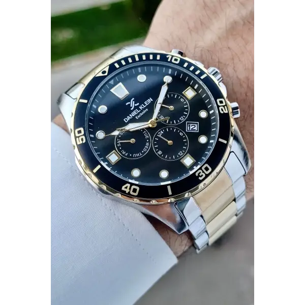 Daniel Klein DKISTE1059 Gold Gümüş Renk İç Göstrgeleri Aktif Hediye Paketli Erkek Kol Saati