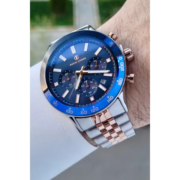 DAVID GUNER DGISTE96 Rose Gümüş Renk İç Göstrgeleri Aktif Hediye Paketli Erkek Kol Saati