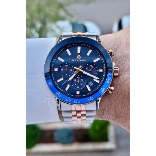 DAVID GUNER DGISTE96 Rose Gümüş Renk İç Göstrgeleri Aktif Hediye Paketli Erkek Kol Saati