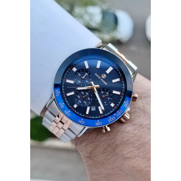 DAVID GUNER DGISTE96 Rose Gümüş Renk İç Göstrgeleri Aktif Hediye Paketli Erkek Kol Saati