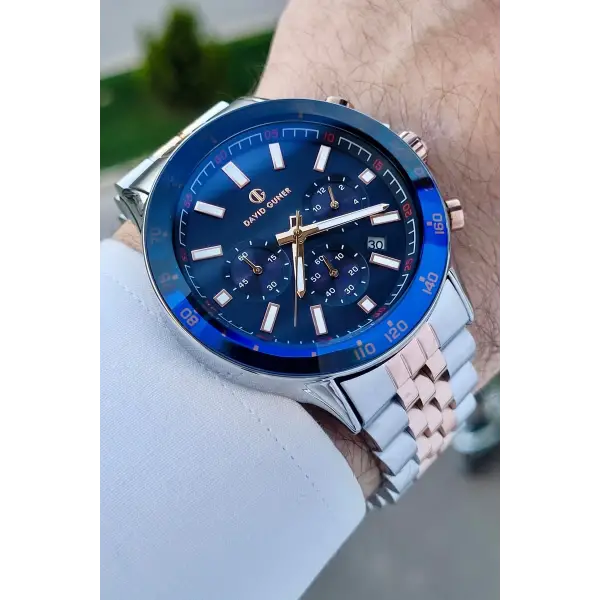 DAVID GUNER DGISTE96 Rose Gümüş Renk İç Göstrgeleri Aktif Hediye Paketli Erkek Kol Saati