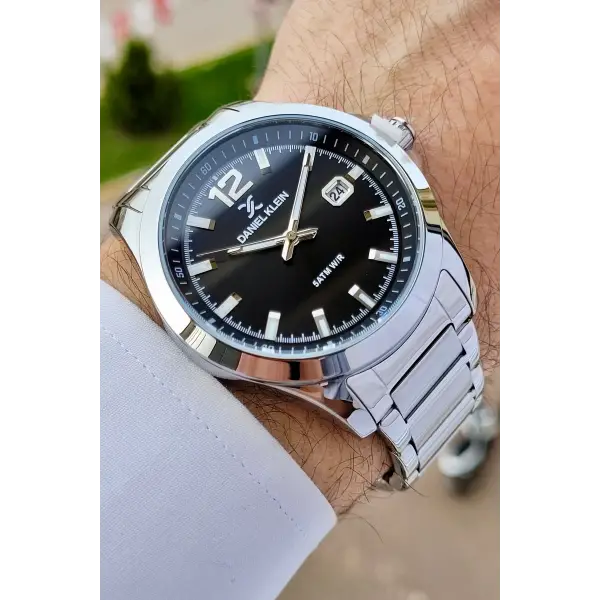 Daniel Klein DKISTE1056 Kadranı Siyah Kordonu Gümüş Renk Hediye Paketli İç Göstergeleri Aktif Erkek Kol Saati