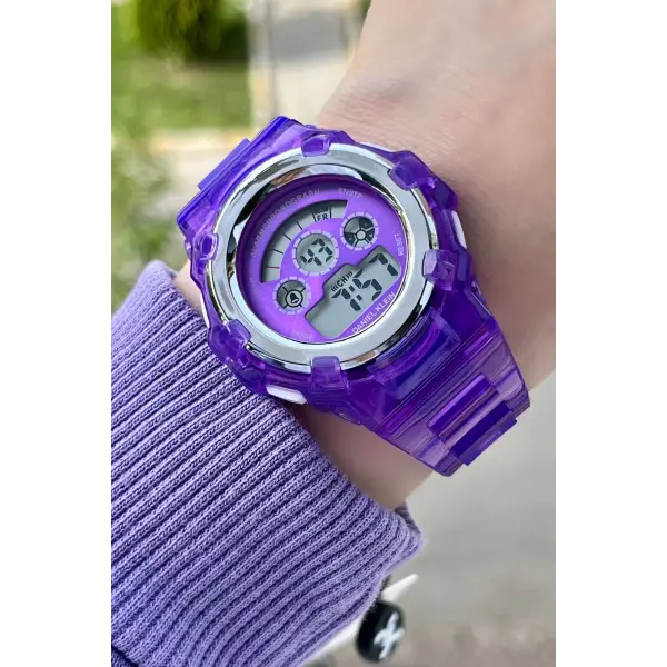 Daniel Klein DKISTE1109 Lila Renk Işıklı, Alarmlı, Kronometreli Hediye Paketli Kız Çocuk Kol Saati (5-18 Yaş)