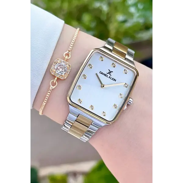 Daniel Klein DKISTE1107 Gold Gümüş Renk Hediye Paketli Kadın Kol Saati ve Bileklik