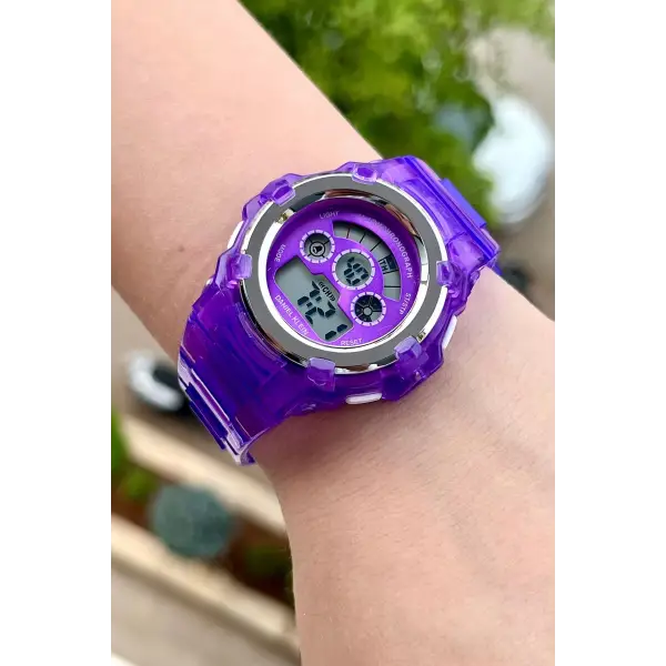 Daniel Klein DKISTE1109 Mor Renk Işıklı, Alarmlı, Kronometreli Hediye Paketli Kız Çocuk Kol Saati (5-18 Yaş)