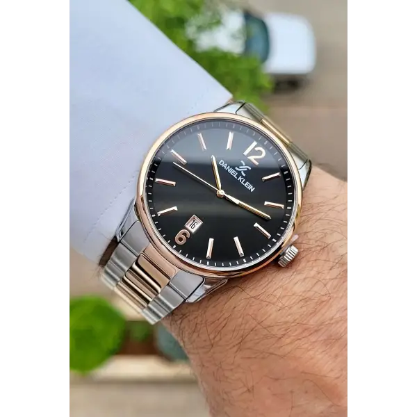 Daniel Klein DKISTE1130 Kadranı Siyah Rose Gümüş Renk Takvimli Hediye Paketli Erkek Kol Saati