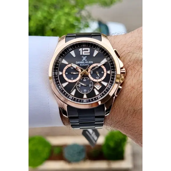 Daniel Klein DKISTE1124 Kasası Rose Kordonu Siyah Renk Göstergeleri Aktif Hediye Paketli Erkek Kol Saati