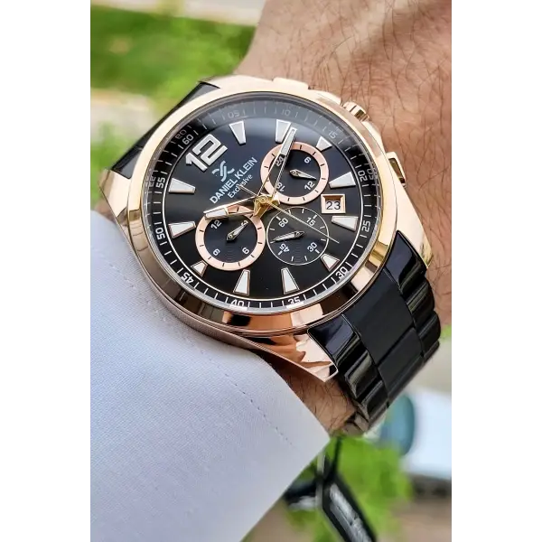 Daniel Klein DKISTE1124 Kasası Rose Kordonu Siyah Renk Göstergeleri Aktif Hediye Paketli Erkek Kol Saati