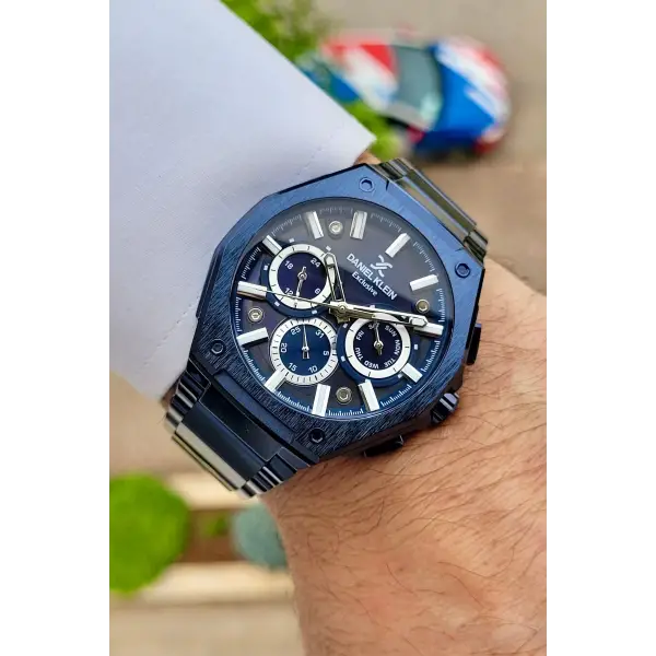 Daniel Klein DKISTE1139 Lacivert Gümüş Renk Hediye Paketli İç Göstergeleri Aktif Erkek Kol Saati