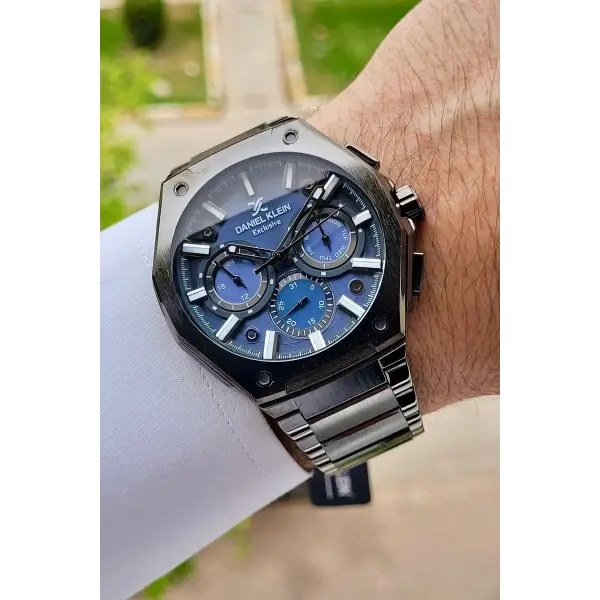 Daniel Klein DKISTE1138 Kadranı Lacivert Kordonu Füme Renk Hediye Paketli İç Göstergeleri Aktif Erkek Kol Saati