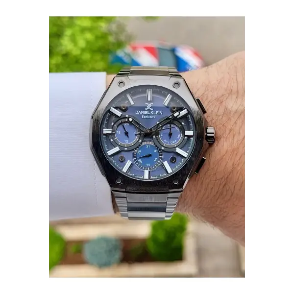 Daniel Klein DKISTE1138 Kadranı Lacivert Kordonu Füme Renk Hediye Paketli İç Göstergeleri Aktif Erkek Kol Saati