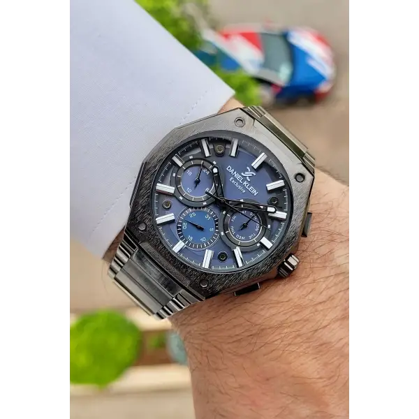 Daniel Klein DKISTE1138 Kadranı Lacivert Kordonu Füme Renk Hediye Paketli İç Göstergeleri Aktif Erkek Kol Saati