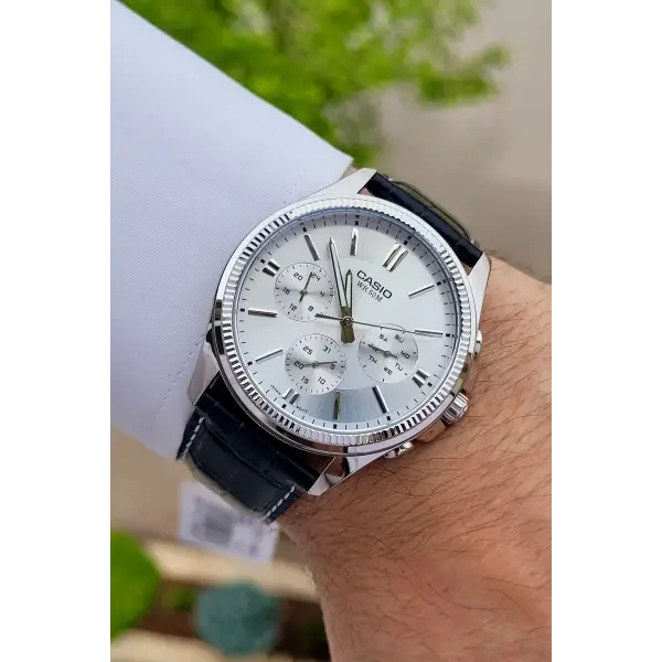 Casio CSISTE5 Kadranı Gümüş Kordonu Siyah Renk Hediye Paketli Erkek Kol Saati