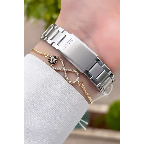 Casio CSISTE29 Kadranı Siyah Kordonu Gümüş Renk Hediye Paketli Kadın Kol Saati