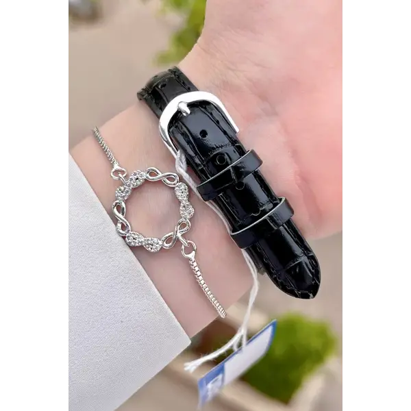 Casio CSISTE22 Kasası Gümüş Kordonu Siyah Renk Hediye Paketli Kadın Kol Saati