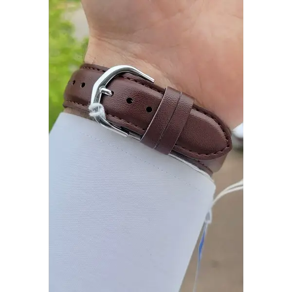 Casio CSISTE13 Kasası Gümüş Kordonu Kahverengi Renk Hediye Paketli Erkek Kol Saati