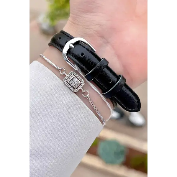 Casio CSISTE24 Kasası Gümüş Kordonu Siyah Renk Hediye Paketli Kadın Kol Saati