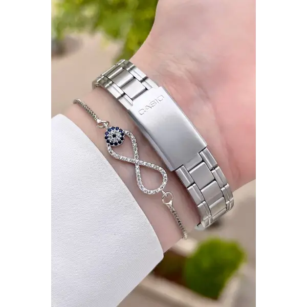 Casio CSISTE26 Kadranı Lacivert Kordonu Gümüş Renk Hediye Paketli Kadın Kol Saati