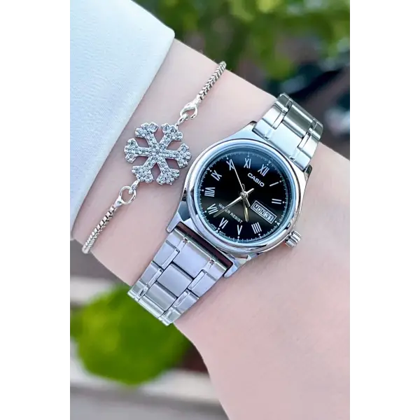 Casio CS1ISTE27 Kadranı Siyah Kordonu Gümüş Renk Hediye Paketli Kadın Kol Saati